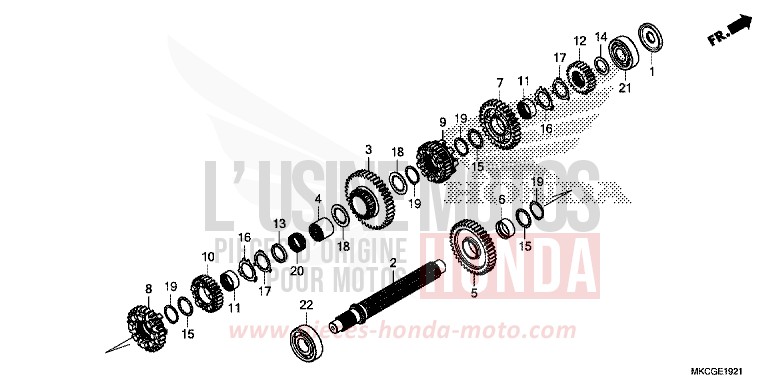 TRANSMISSION (COUNTERSHAFT) (DCT) for Gold Wing CANDY ARDENT RED (R367B) from 2020
